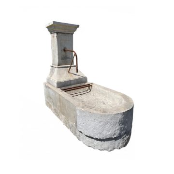 Stone fountain with classic square column