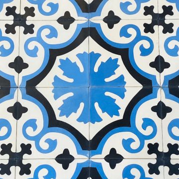Traditional bluet cement tiles