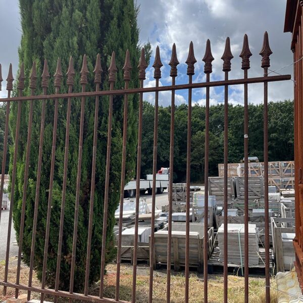 Monumental antique limestone and wrought iron entrance