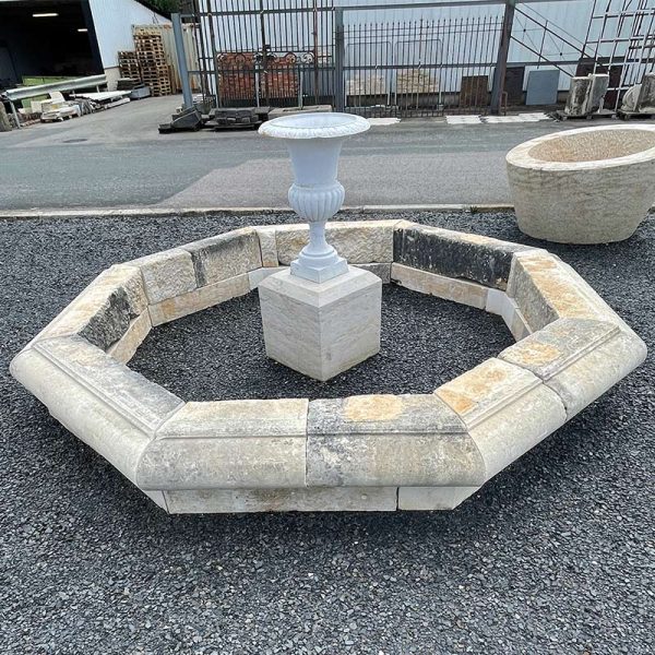 Antique octagonal limestone pool