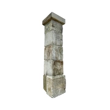 Antique gate pillars in french limestone