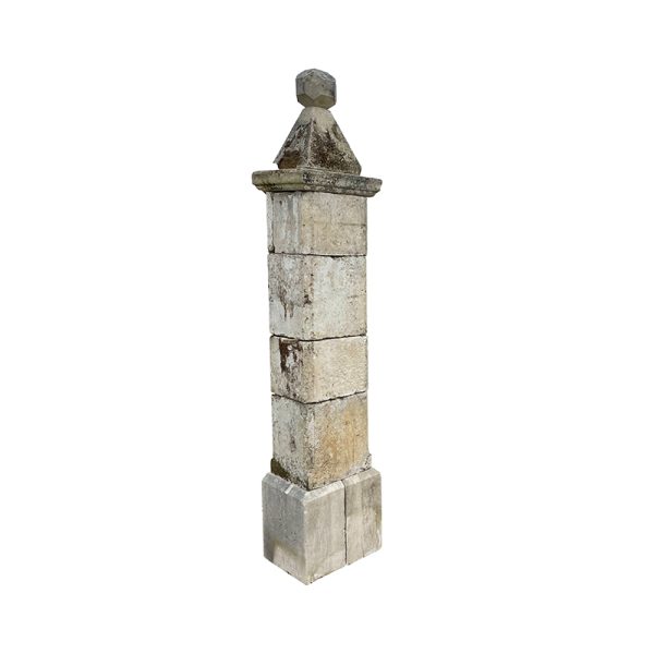 Antique gate pillars with pyramid capping