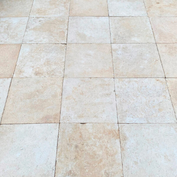 Antique reclaimed square limestone pavers