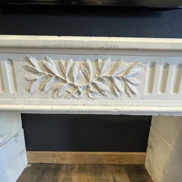 Olive branches fireplace sculpted
