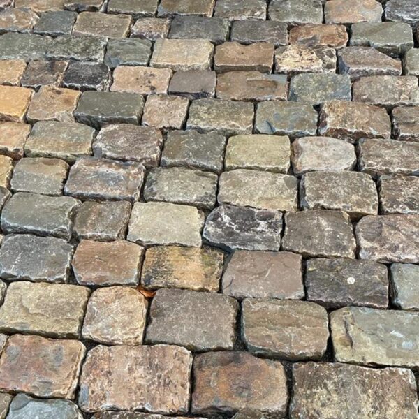 Cobbles sawn down