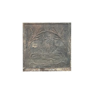 Antique fireback depicting Neptune or Poseidon