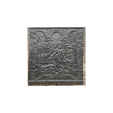 Antique fireback with scene of mythology