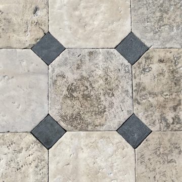 Antique reclaimed limestone cabochon flooring