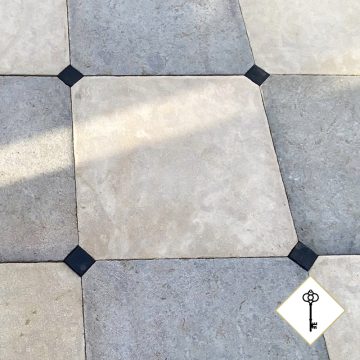 Antique tooled finish patrimoine checker tiles