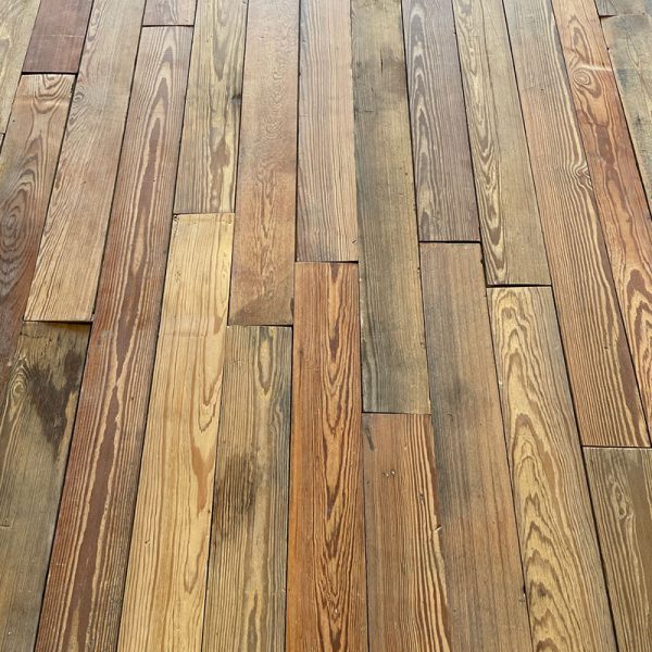 Old and reclaimed pitch pine floorboards