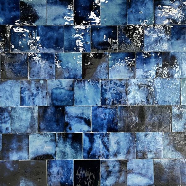 Blue zelliges tiles form morocco