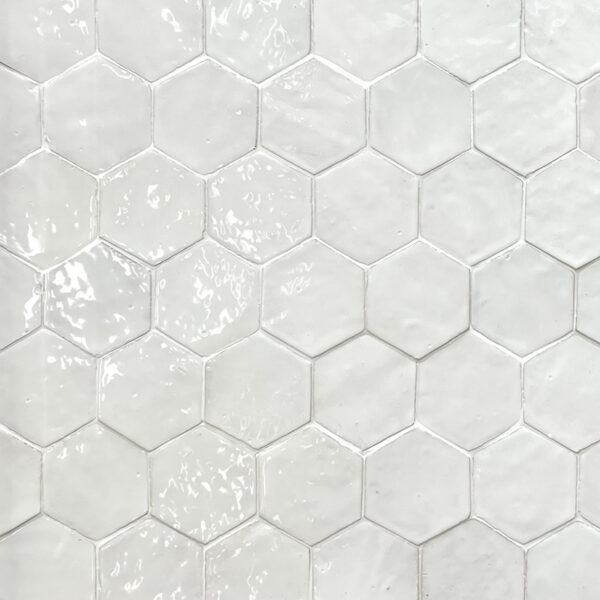 White hexagon tiles