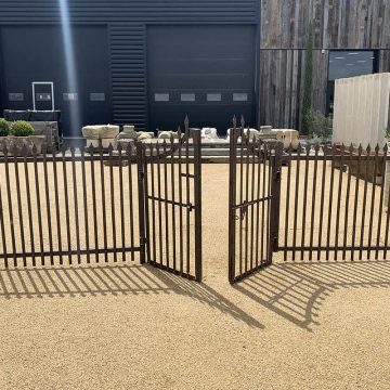 Reclaimed garden gates with railings