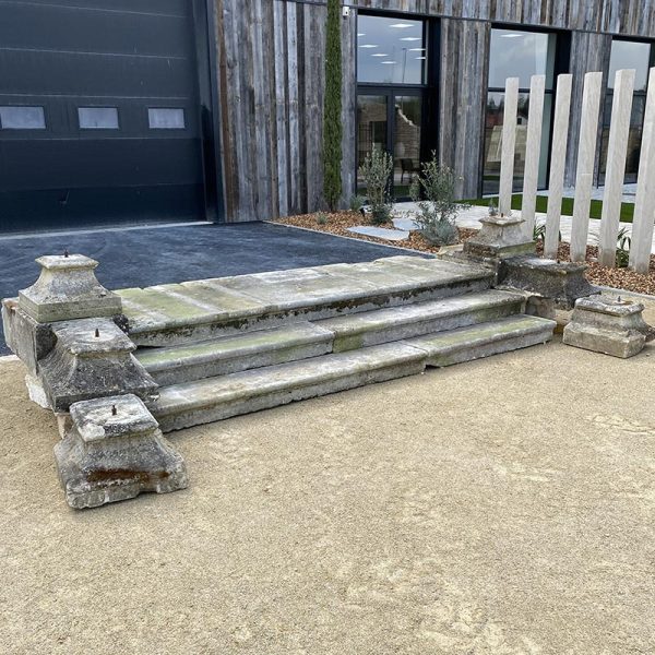 old staircase steps and pedestals