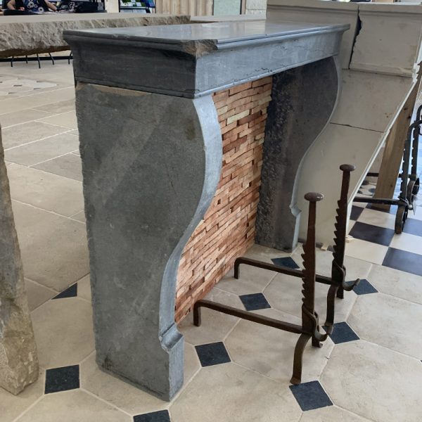 Side jambs of grey bourgogne fireplace