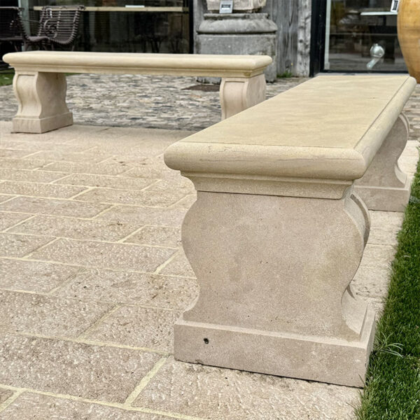 classic limestone benches