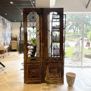 Double antique oak front doors