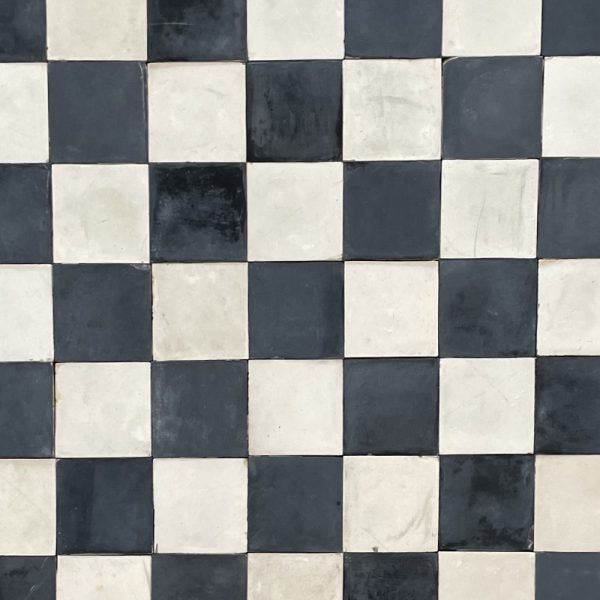 Black and white floor tiles Edwardian
