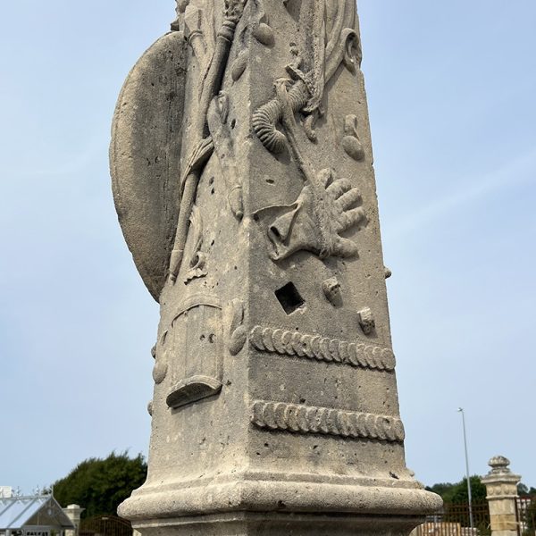 Carved obelisk in french limestone