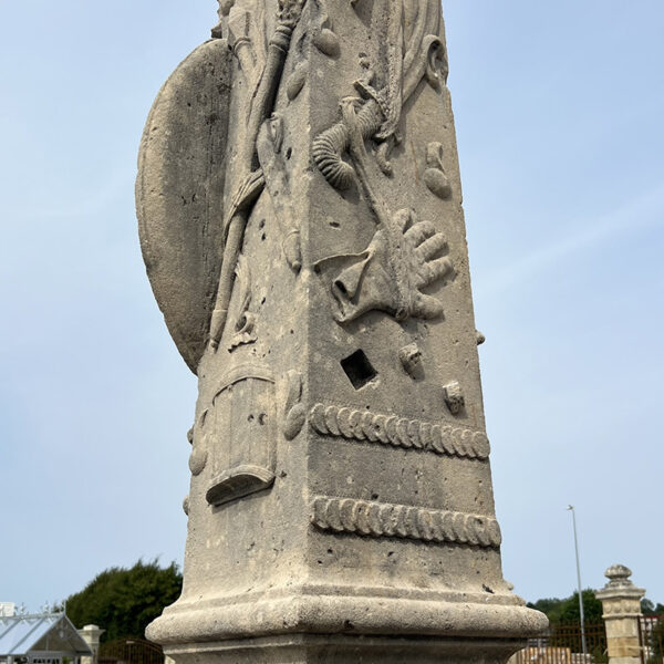 Carved obelisk in french limestone