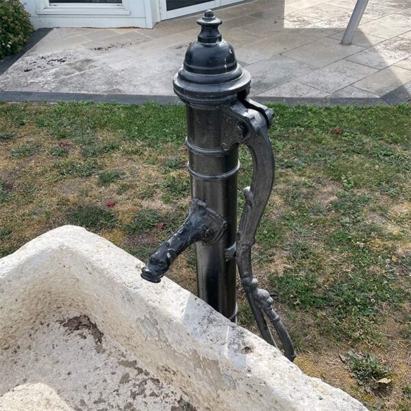 painted iron hand pump