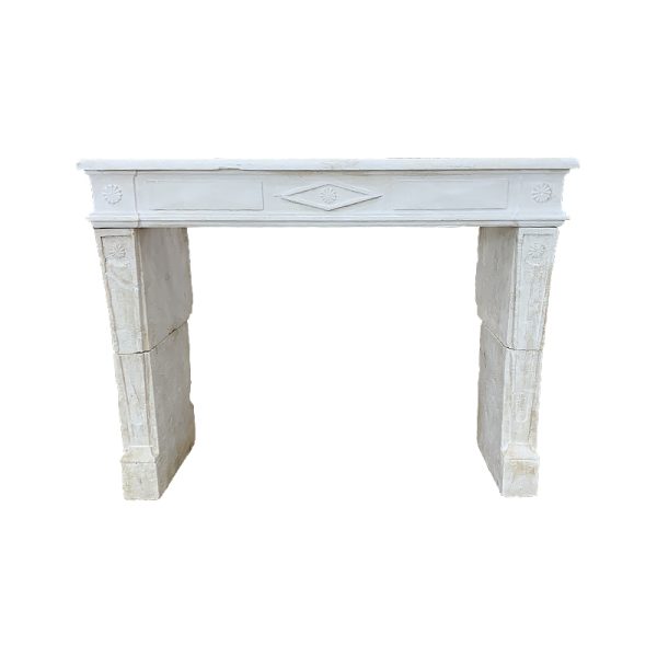 Antique directoire style stone fireplace