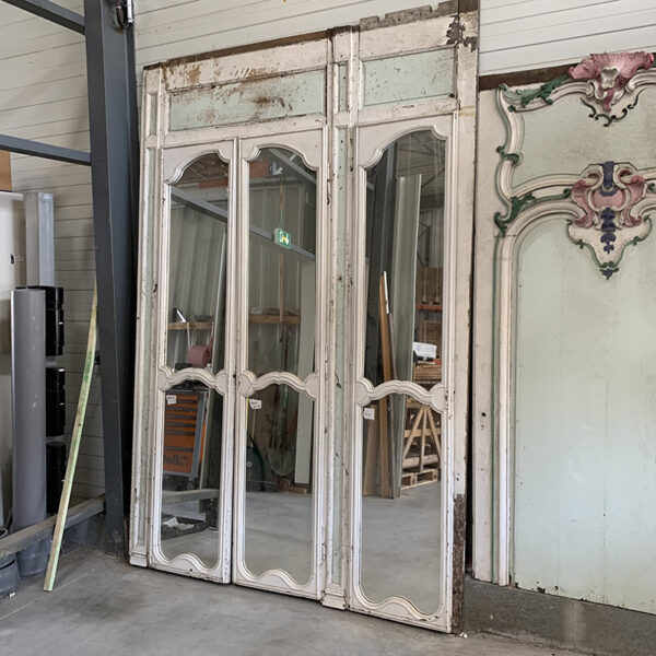 Matching pair of mirrored cupboard doors