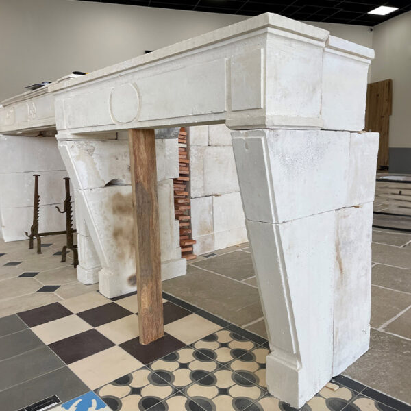 Rustic white old fireplace