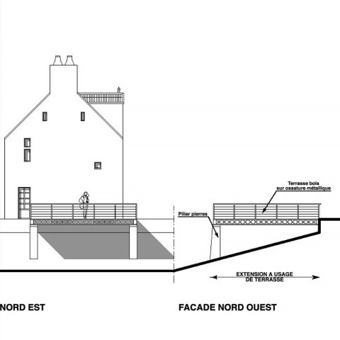 Drawn architecture deck antique materials