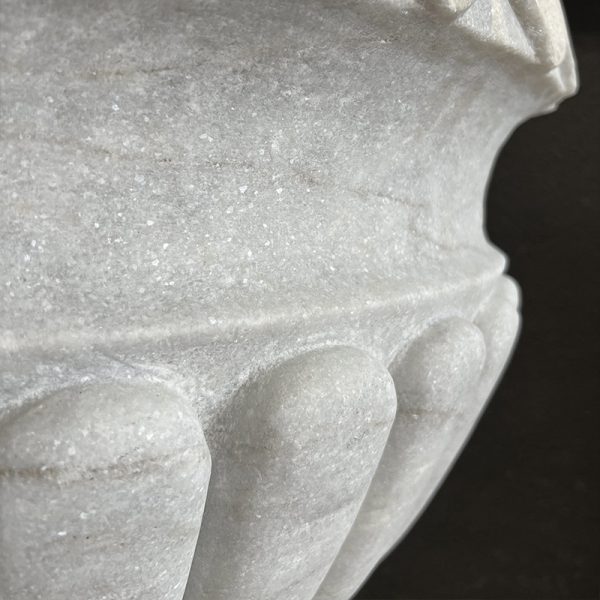 fluted carved marble vase