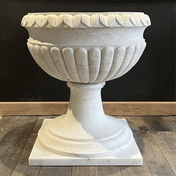 large white marble vase