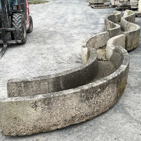rounded granite trough