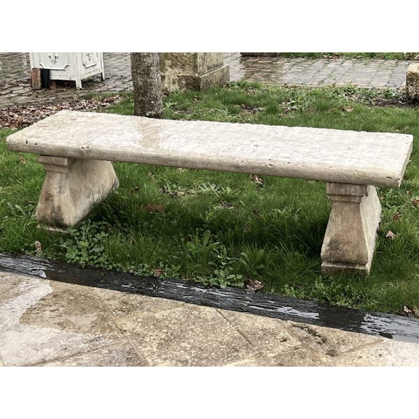traditional rustic stone bench