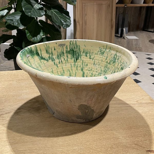 restored yellow green bowl