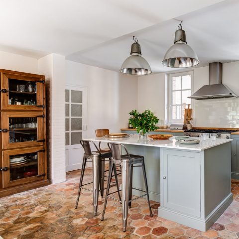 Antique terracotta tiles contemporary kitchen