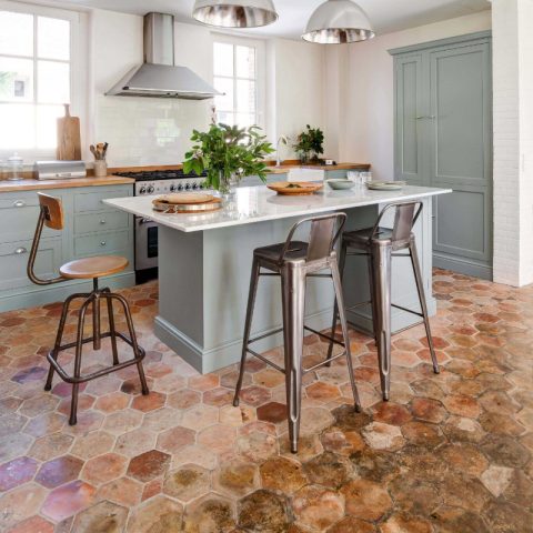 kitchen decoration with terracotta tiles