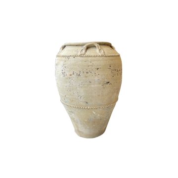 large antique beige terracotta jar