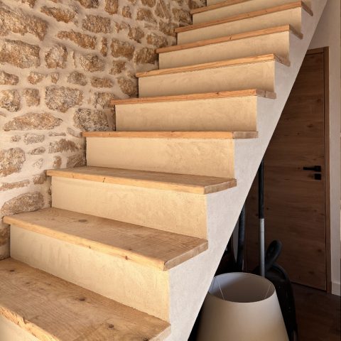 Reclaimed wood staircase
