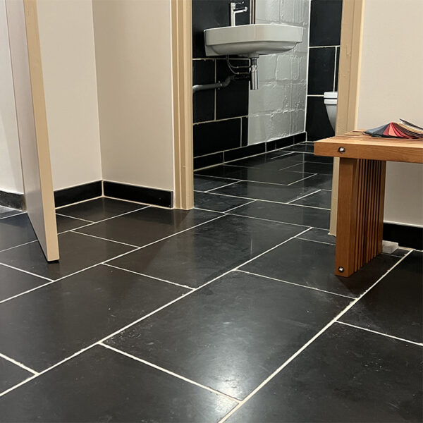 project of weathered black slabs