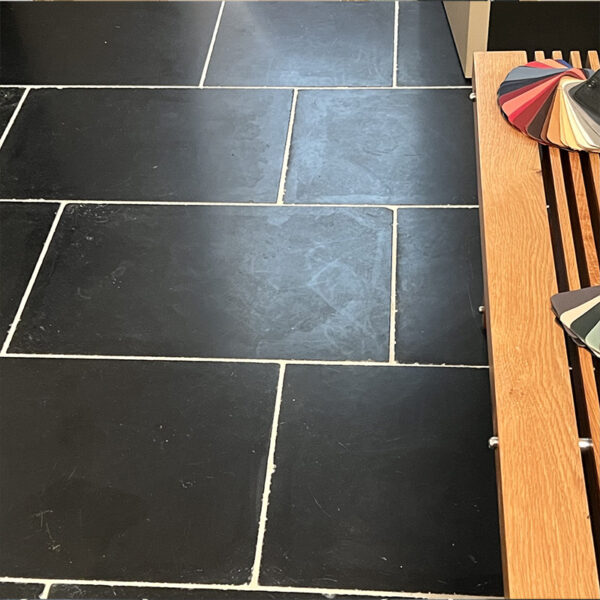 weathered black natural stone flagstone
