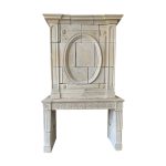 Antique french Louis XVI fireplace with overmantel