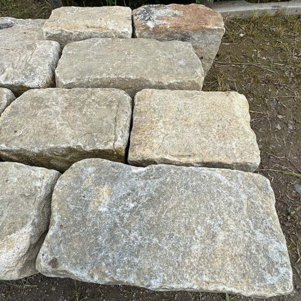 antique gray beige sandstone cobbles