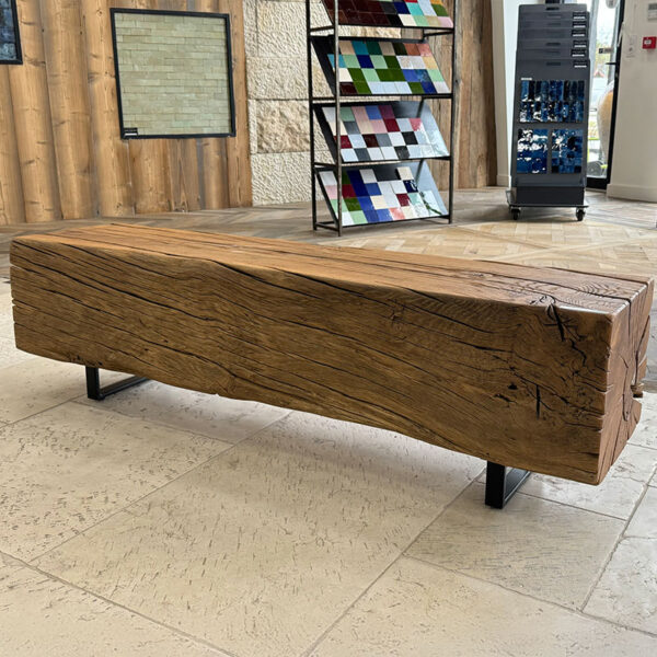 bench with old beam