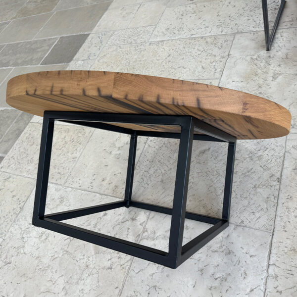 coffee table black metal cube legs