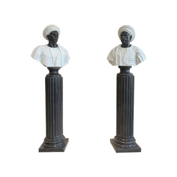 Antique marble man from sudan busts