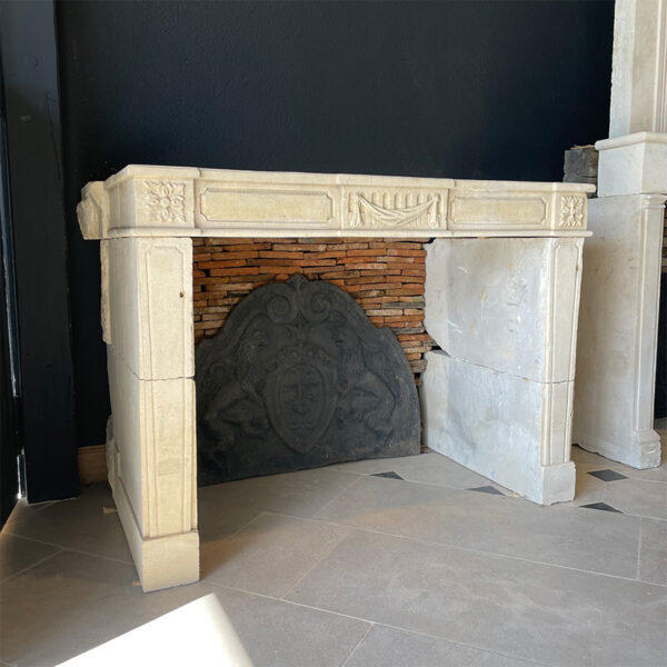 antique stone fireplace louis XVI inspiration