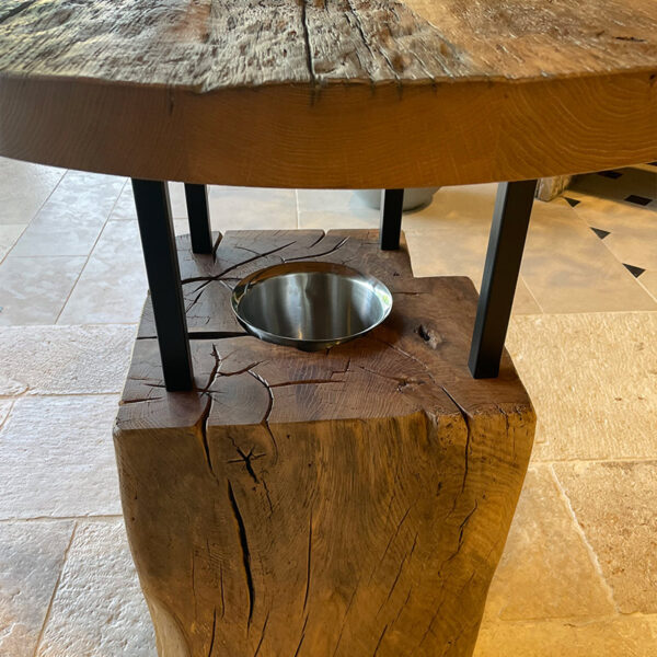 bar table with integrated champagne bucket