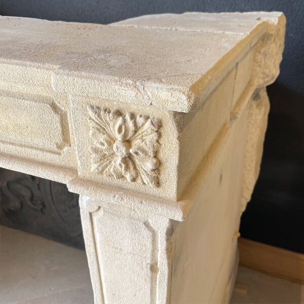 carved flowers lintel reclaimed fireplace