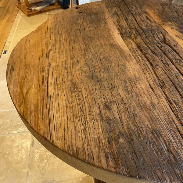 circular top bar table antique wood