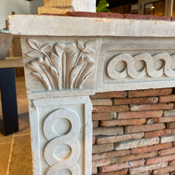 floral motif louis XVI style reclaimed fireplace